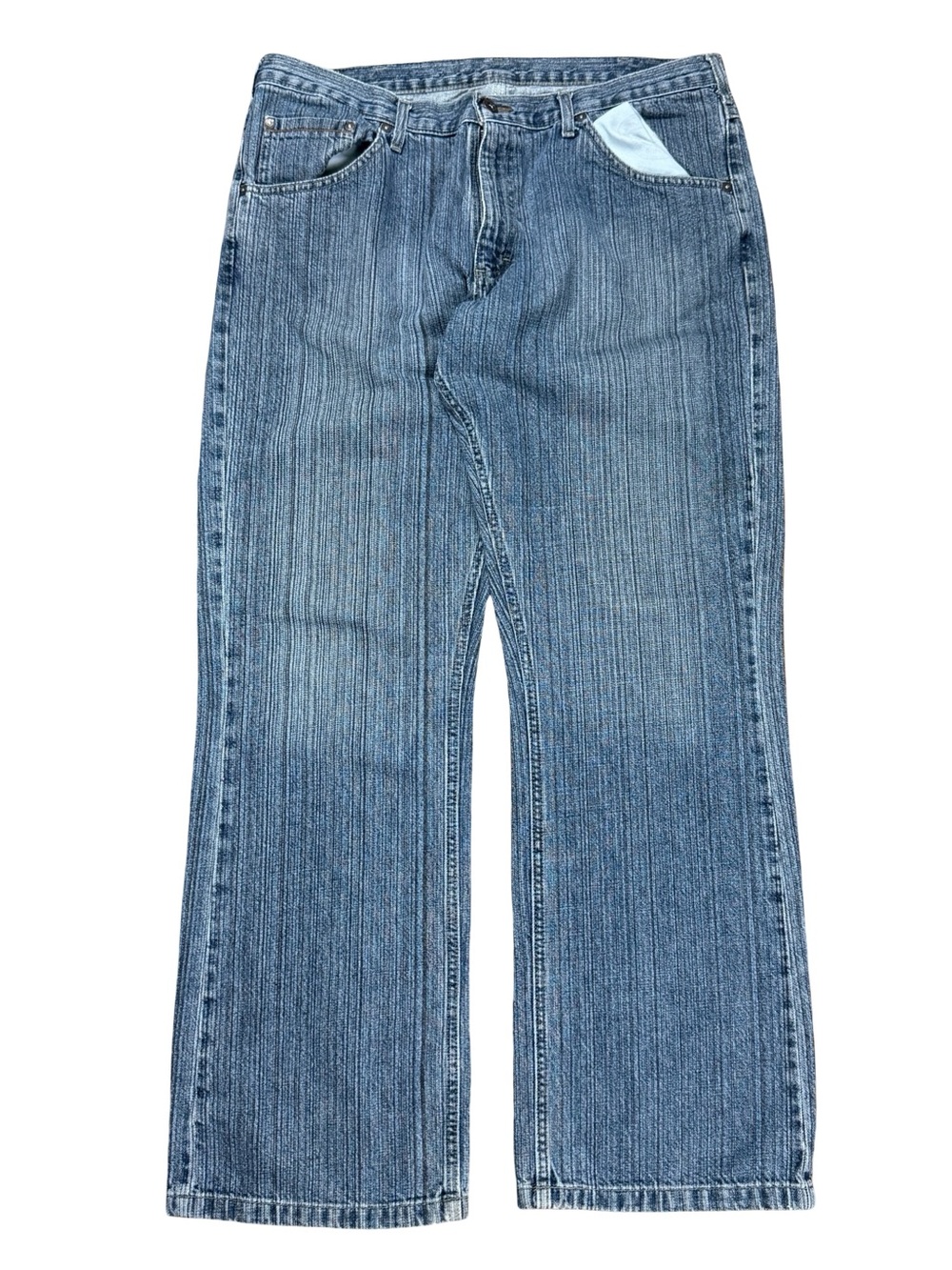 Vintage 2000s Lee Dungaree Low Rise Bootcut Blue Denim Jeans Size 36x32